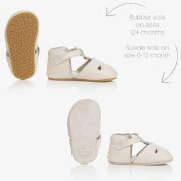 Donsje-Кремовые кожаные пинетки | Childrensalon Outlet