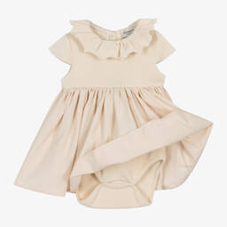 Donsje-Girls Ivory Organic Cotton Dress | Childrensalon Outlet