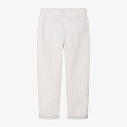 Donsje-Girls Ivory Organic Cotton Trousers | Childrensalon Outlet