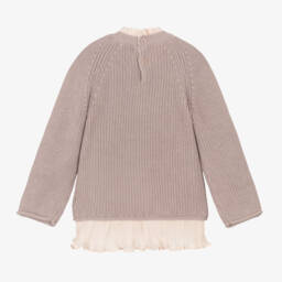 Donsje-Girls Lilac Knit Tunic Sweater | Childrensalon Outlet