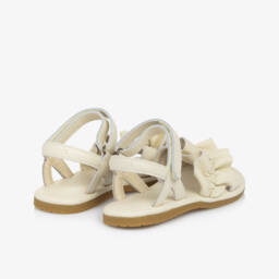Donsje-Кожаные туфли с оборками кремовые для девочек | Childrensalon Outlet