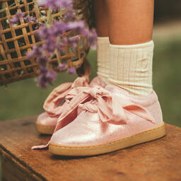 Donsje-Кожаные кроссовки цвета розового золота | Childrensalon Outlet