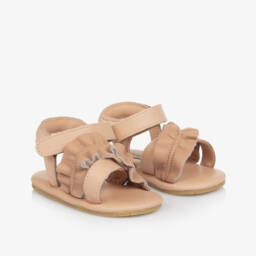 Donsje-Girls Rust Leather First Steps Sandals | Childrensalon Outlet
