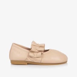 Donsje-Girls Soft Rose Leather Flats | Childrensalon Outlet