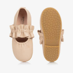 Donsje-Girls Soft Rose Leather Flats | Childrensalon Outlet