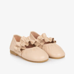 Donsje-Girls Soft Rose Leather Flats | Childrensalon Outlet