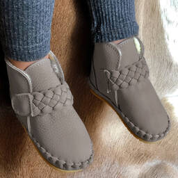 دونسجي-بوت جلد لون رمادي للأطفال | Childrensalon Outlet