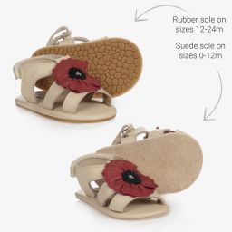 Donsje-Ivory Leather Baby Sandals | Childrensalon Outlet