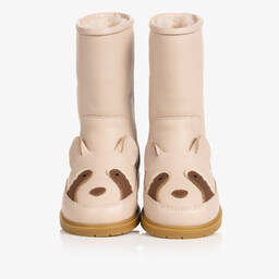 Donsje-Ivory Leather Boots | Childrensalon Outlet