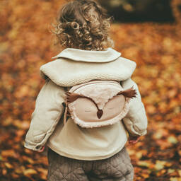 دونسجي-حقيبة ظهر جلد لون عاجي داكن (20 سم) | Childrensalon Outlet