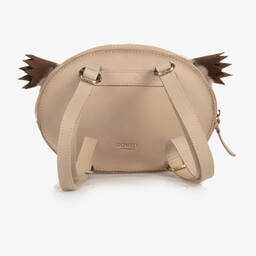 دونسجي-حقيبة ظهر جلد لون عاجي داكن (20 سم) | Childrensalon Outlet