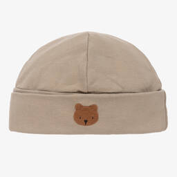 Donsje-Khaki Green Cotton Baby Hat | Childrensalon Outlet