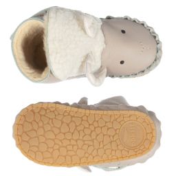Donsje-Светло-серые кожаные сапожки в виде головы барашка | Childrensalon Outlet