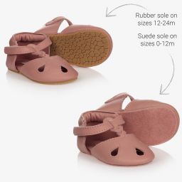 Donsje-Розовые кожаные пинетки | Childrensalon Outlet