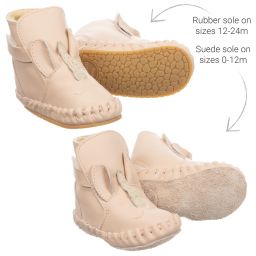 دونسجي-بوت جلد لون زهري لمرحلة بدء المشي | Childrensalon Outlet