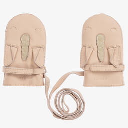 Donsje-Розовые кожаные варежки Единороги | Childrensalon Outlet
