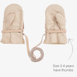 Donsje-Розовые кожаные варежки Единороги | Childrensalon Outlet