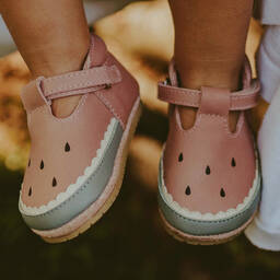 Donsje-Розовые кожаные туфли с арбузами для малышей | Childrensalon Outlet