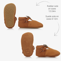 Donsje-Tan Brown Suede Pre-Walkers | Childrensalon Outlet