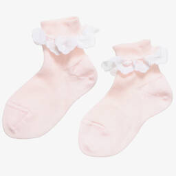 Dore Dore-Girls Luxury Pink Frilly Socks | Childrensalon Outlet