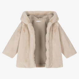 Dr. Kid-Бежевое плюшевое пальто для малышей | Childrensalon Outlet