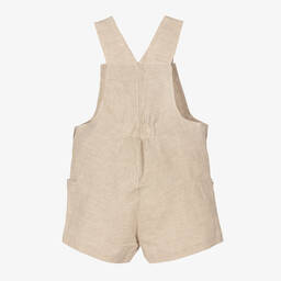 Dr. Kid-Baby Boys Beige Linen & Cotton Dungarees | Childrensalon Outlet