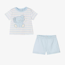 Dr. Kid-Baby Boys Blue Striped Shorts Set | Childrensalon Outlet