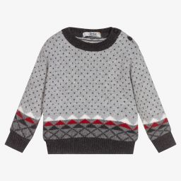 Dr. Kid-Baby Boys Grey Knit Jumper | Childrensalon Outlet