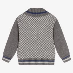 Dr. Kid-Baby Boys Grey Knitted Cardigan | Childrensalon Outlet