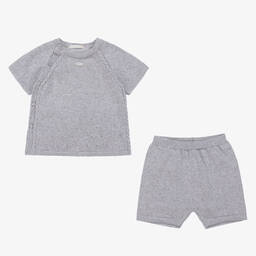 Dr. Kid-Baby Boys Grey Knitted Shorts Set | Childrensalon Outlet