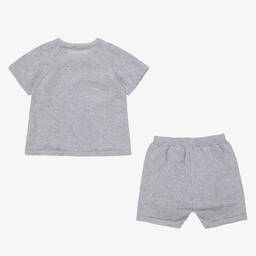 Dr. Kid-Baby Boys Grey Knitted Shorts Set | Childrensalon Outlet