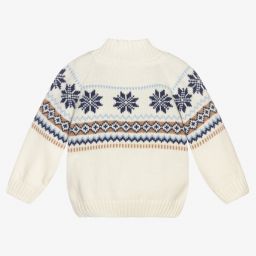 Dr. Kid-Baby Boys Ivory Cotton Sweater | Childrensalon Outlet
