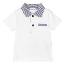 دكتور كيد-Baby Boys White Polo Shirt | Childrensalon Outlet