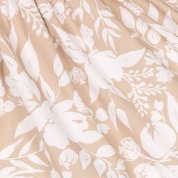 Dr. Kid-Baby Girls Beige Floral Cotton Dress | Childrensalon Outlet