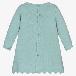 Dr. Kid-Baby Girls Green Knitted Dress | Childrensalon Outlet