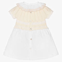 Dr. Kid-Кремово-белое платье из хлопка | Childrensalon Outlet
