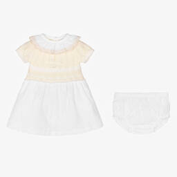 Dr. Kid-Кремово-белое платье из хлопка | Childrensalon Outlet