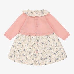 Dr. Kid-Baby Girls Pink & Ivory Floral Cotton Dress | Childrensalon Outlet