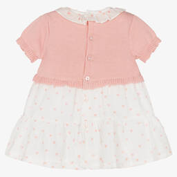 Dr. Kid-Baby Girls Pink & White Cotton Dress | Childrensalon Outlet