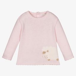 Dr. Kid-Baby Girls Pink Wool Sweater | Childrensalon Outlet