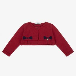 Dr. Kid-Baby Girls Red Cotton Cardigan | Childrensalon Outlet