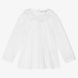 Dr. Kid-Baby Girls White Cotton Blouse | Childrensalon Outlet