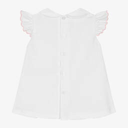 Dr. Kid-Baby Girls White Cotton Dress | Childrensalon Outlet