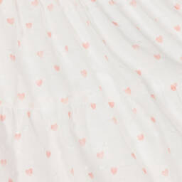 Dr. Kid-فستان قطن لون أبيض وزهري للمولودات | Childrensalon Outlet