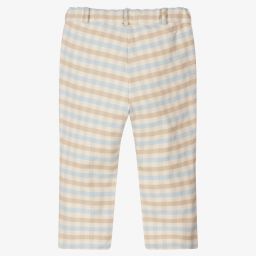Dr. Kid-Beige Check Cotton Trousers | Childrensalon Outlet