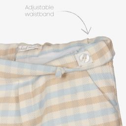 Dr. Kid-Beige Check Cotton Trousers | Childrensalon Outlet
