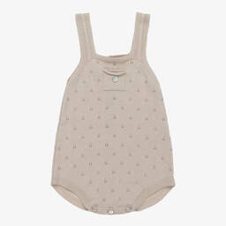 Dr. Kid-Beige Cotton Knit Baby Shortie | Childrensalon Outlet