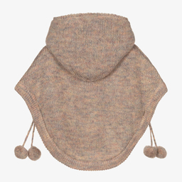 Dr. Kid-Beige Marl Hooded Knitted Cape | Childrensalon Outlet
