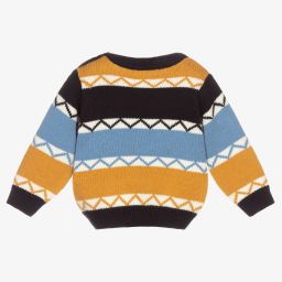 Dr. Kid-Blue & Beige Cotton Sweater | Childrensalon Outlet