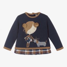 Dr. Kid-Blue & Brown Knitted Sweater | Childrensalon Outlet